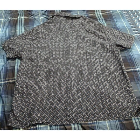 Nat Nast Blue/Black Button Down Silk Blend Shirt Size 2XL - Picture 2 of 7